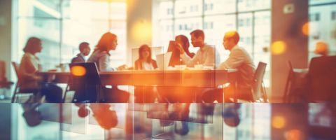 ihmisiä kokoustamassa